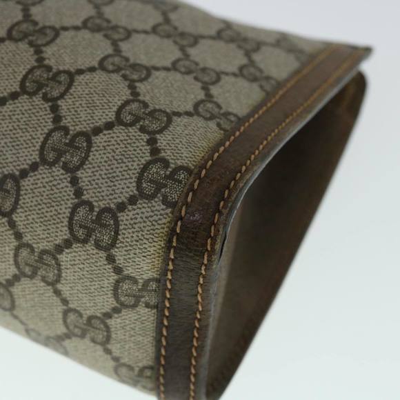 GUCCI GG Canvas Web Sherry Line Clutch Bag PVC Leather Beige Green Auth 54839 - Picture 15 of 16